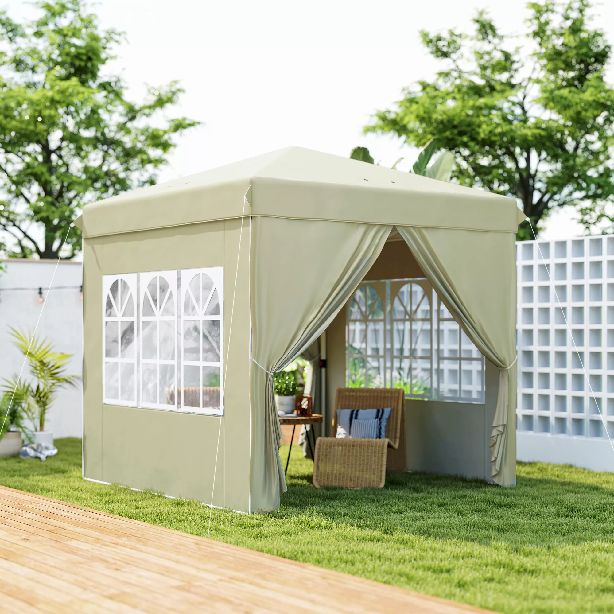 Outsunny Pavillon ca.2,5x2,5m, wasserabweisend Stabil Winterfest Pop-up Fal günstig online kaufen