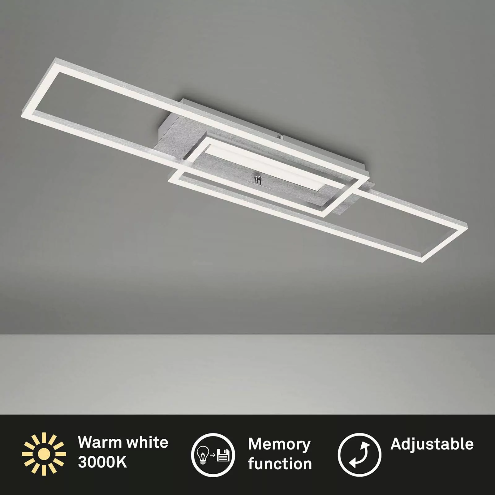 LED-Deckenleuchte Frame Mid, 3.000 K, aluminium günstig online kaufen