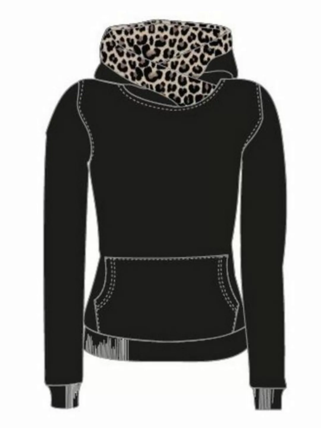 Pussy Deluxe Special Leo Shawl Hoodie Damen Kapuzenpullover schwarz/allover günstig online kaufen