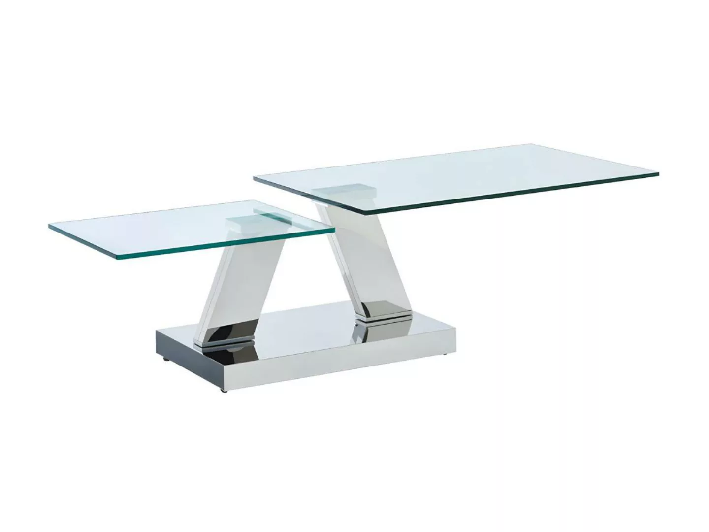Couchtisch mit drehbaren Tischplatten - Sicherheitsglas & Metall - OYRUS günstig online kaufen
