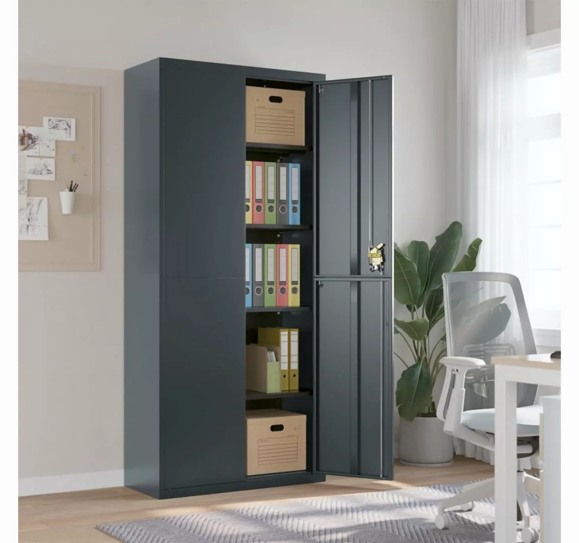 furnicato Aktenschrank Anthrazit 90x40x200 cm Stahl günstig online kaufen