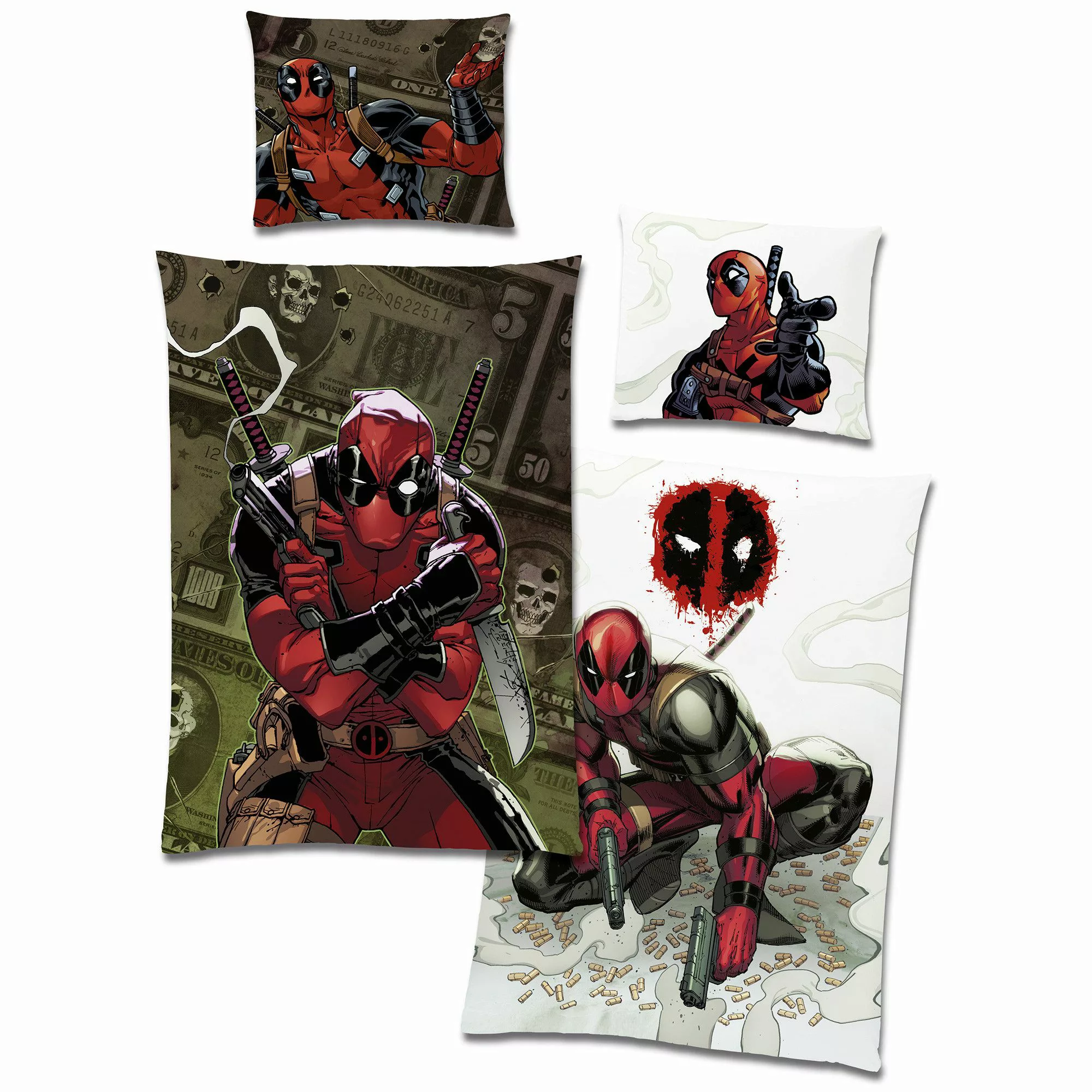 BERONAGE Wendebettwäsche Marvel Deadpool Bettwäsche Linon günstig online kaufen