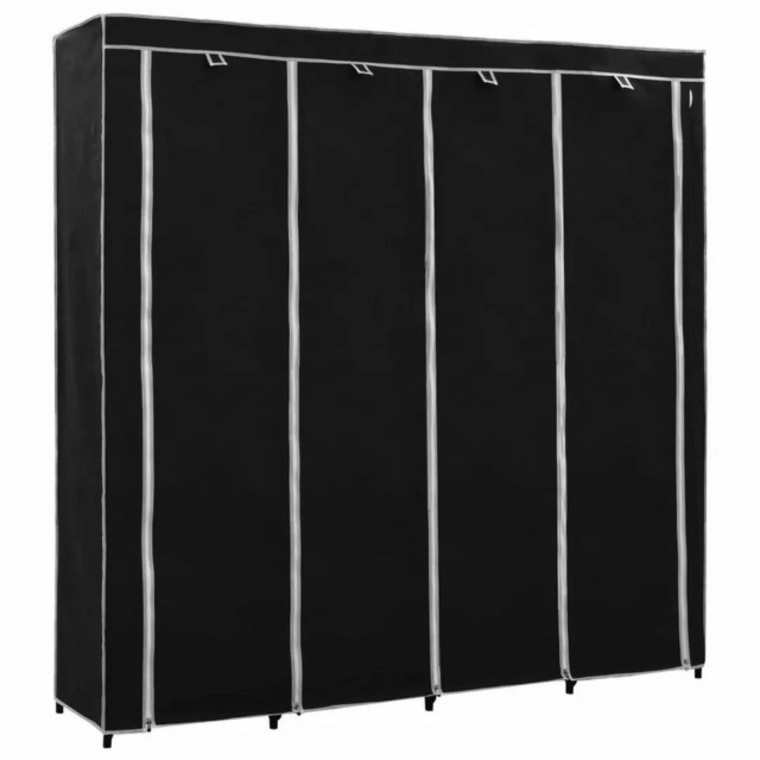 vidaXL Stoffschrank Kleiderschrank mit 4 Fächern Schwarz 175 x 45 x 170 cm günstig online kaufen