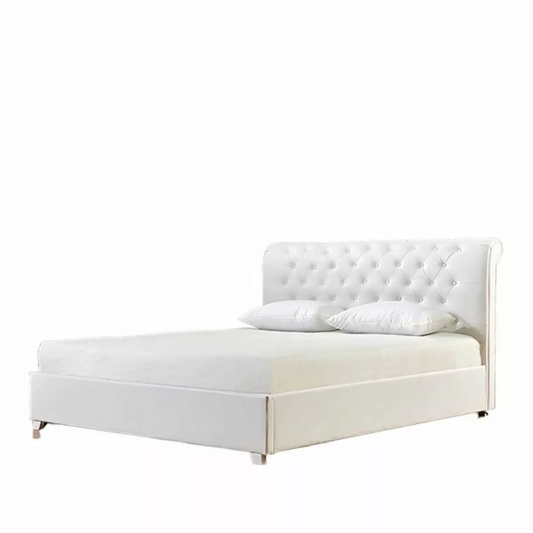 Xlmoebel Bett Designer Bett Chesterfield Kunstleder Polsterung 140/160/180/ günstig online kaufen