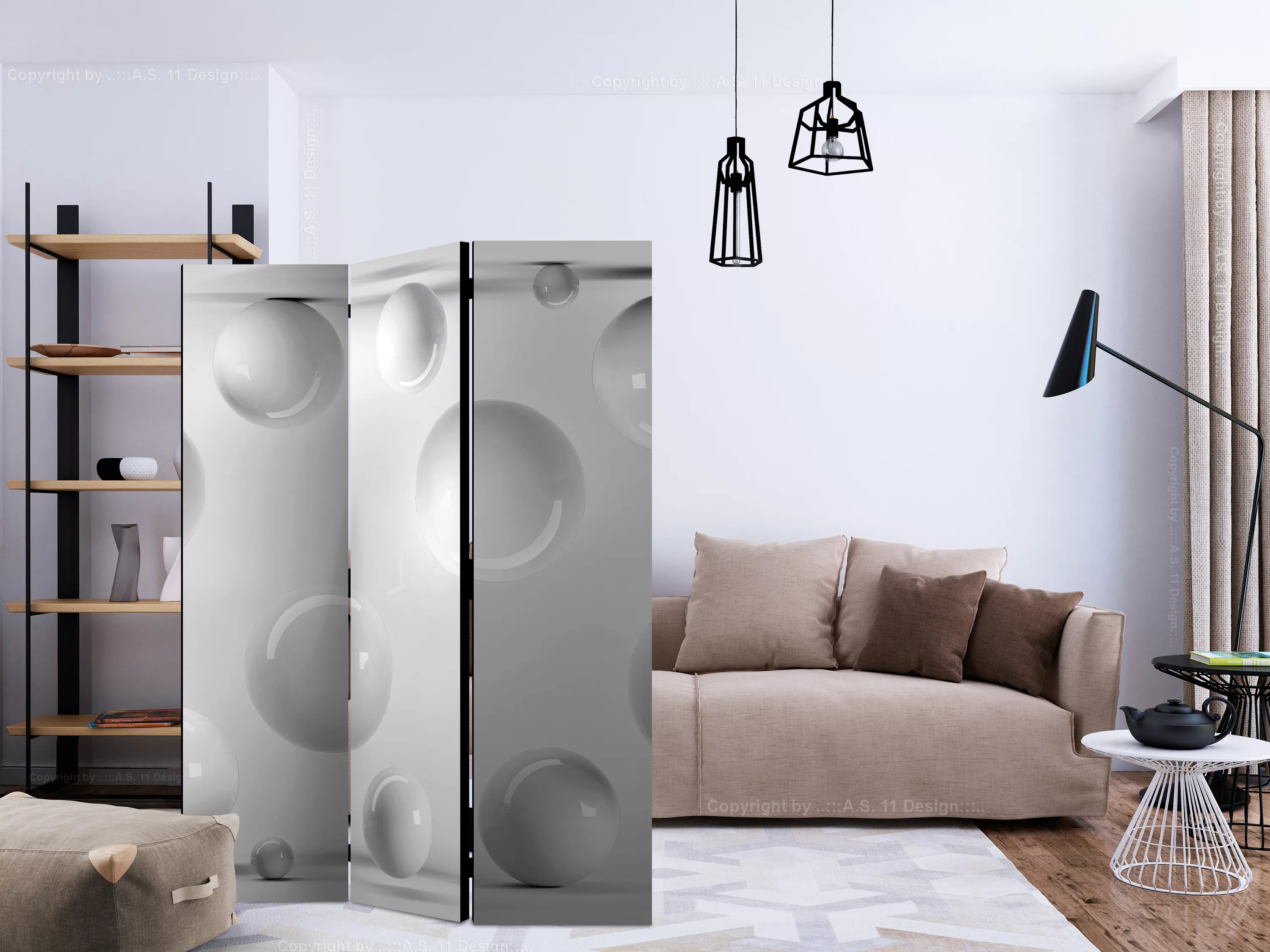 3-teiliges Paravent - Balls [room Dividers] günstig online kaufen