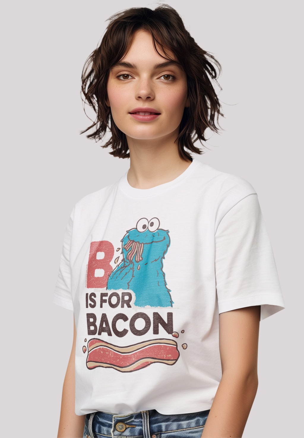 F4NT4STIC T-Shirt "Sesamstraße Cookie Monster Bacon", Premium Qualität günstig online kaufen