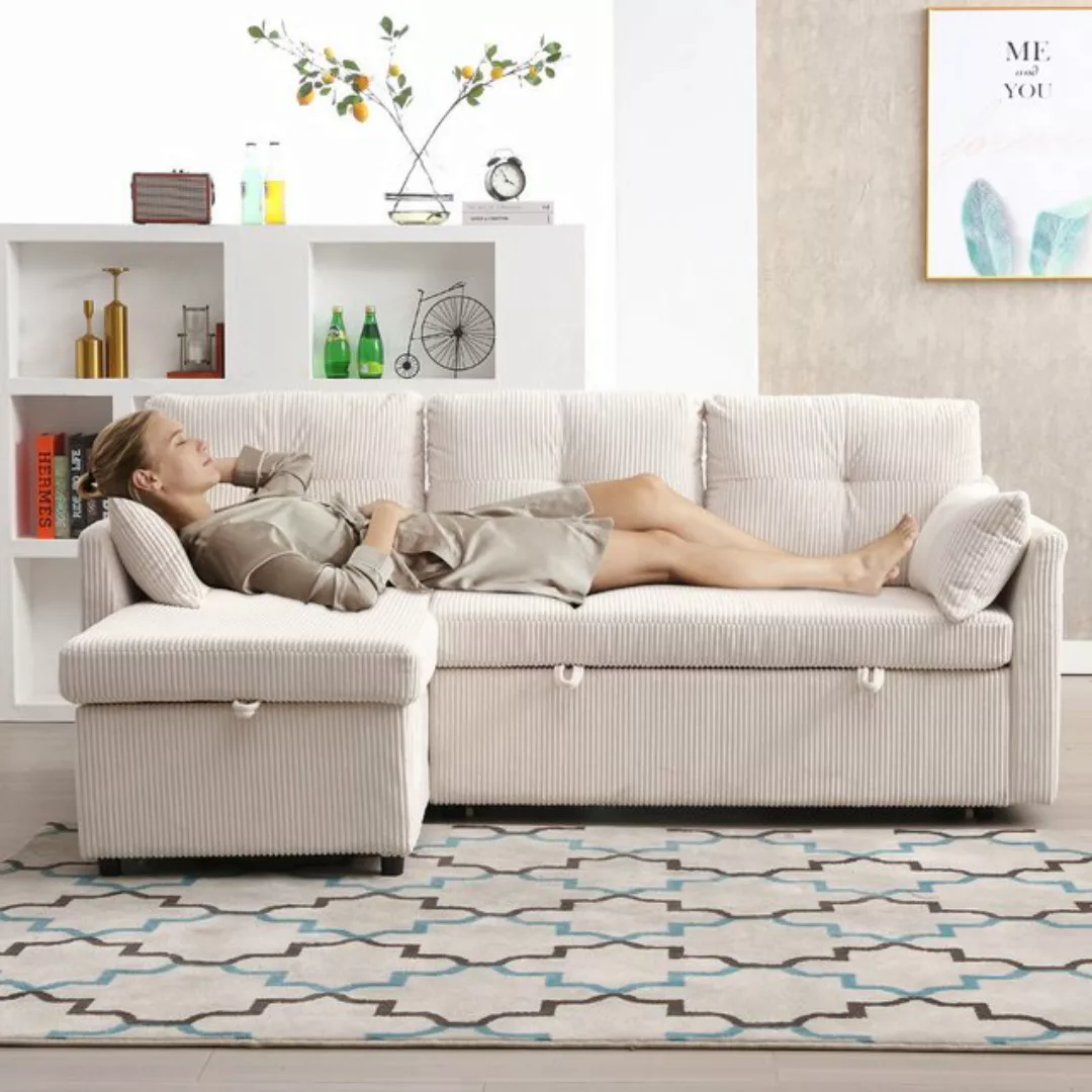 Odikalo Chaiselongue L-Form modulare Couch Loungesofa umkehrbar Stauraumsit günstig online kaufen