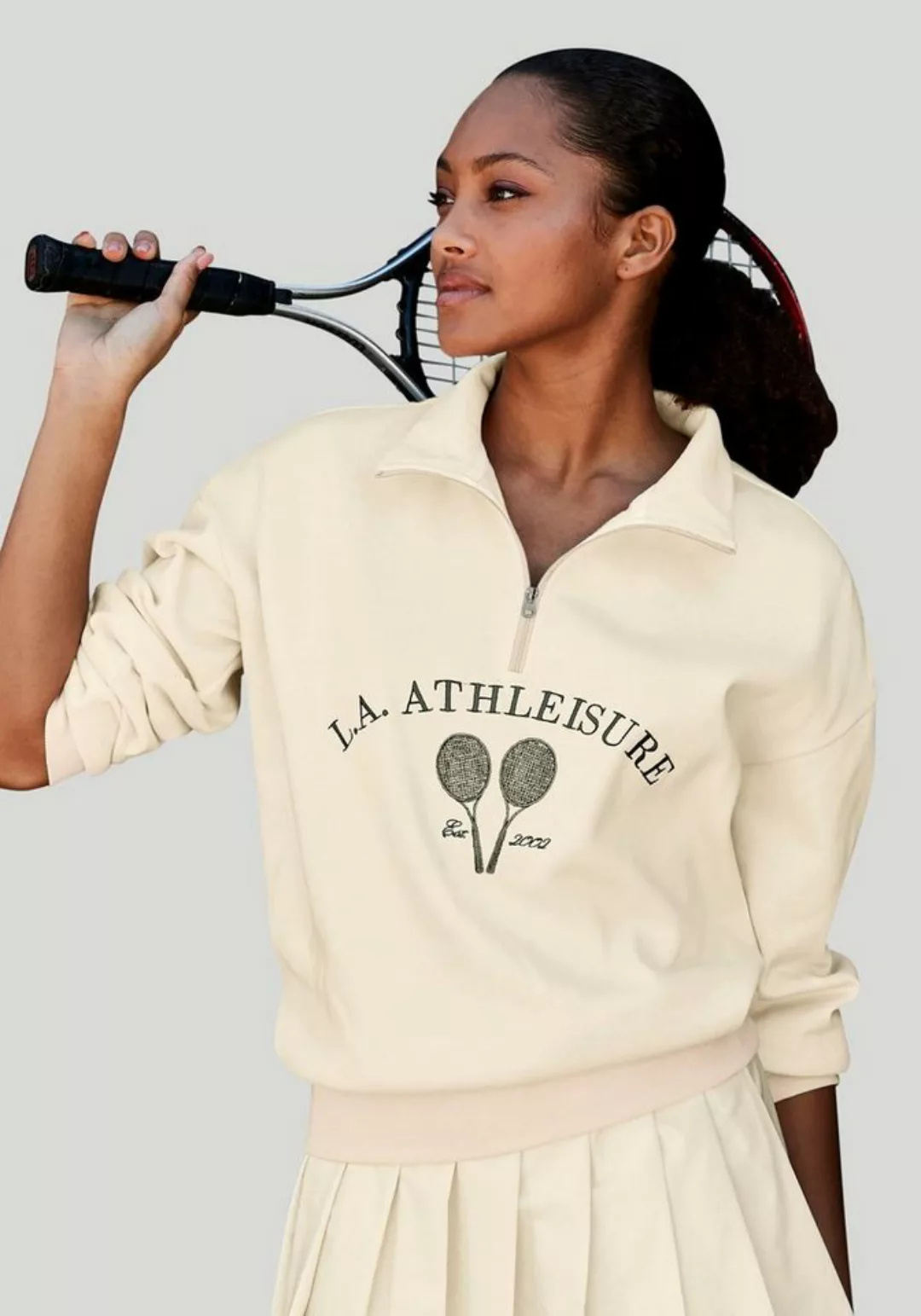 LASCANA ACTIVE Sweatshirt Tennis mit Stehkragen und Reißverschluss günstig online kaufen