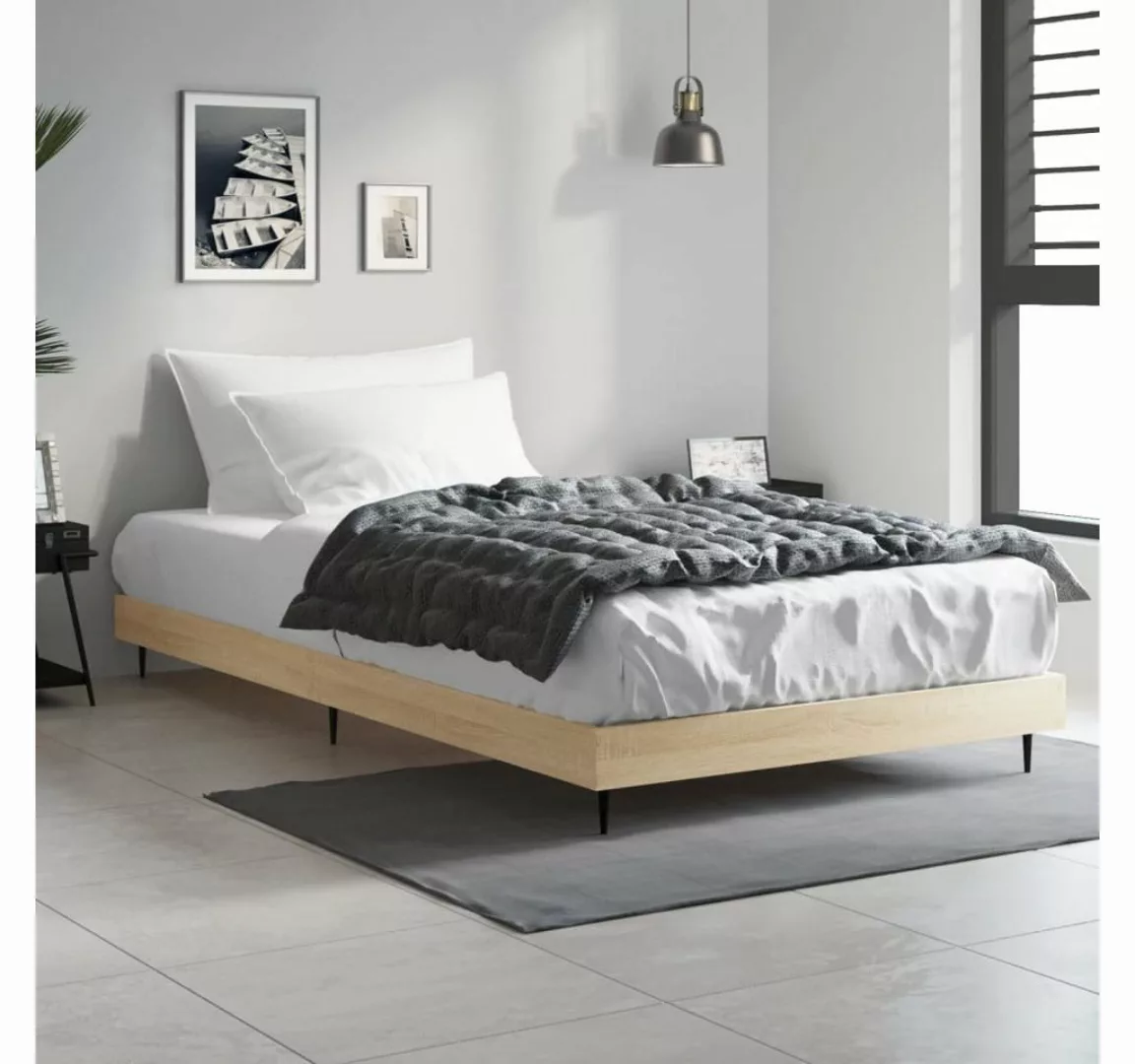 furnicato Bett Bettgestell Sonoma-Eiche 100x200 cm Holzwerkstoff günstig online kaufen
