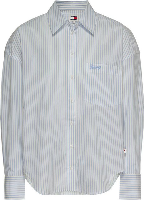 Tommy Jeans Blusentop TJW SP OVR STRIPE SHIRT Mit Tommy Jeans Markenlabel günstig online kaufen