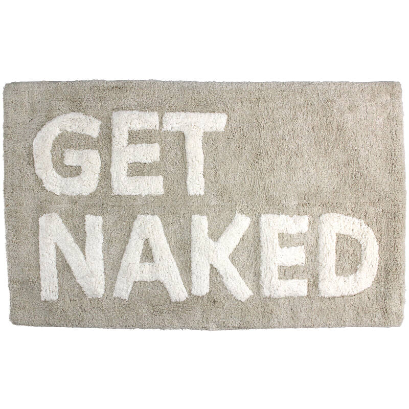 Badematte "Get Naked" in Taupe 50x80 cm günstig online kaufen