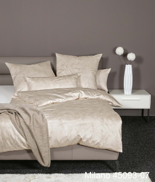 Janine Mako-Satin Bettwäsche MILANO 45093 naturell Größe:  80x80 cm günstig online kaufen