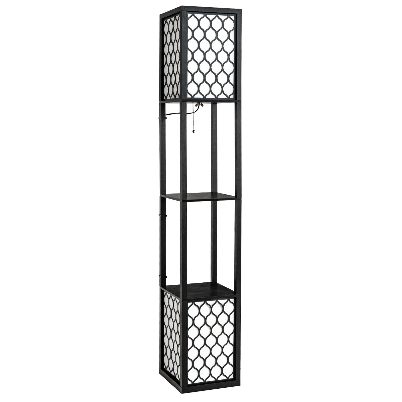 COSTWAY Stehlampe, Stehleuchte 156cm, mit Regal, günstig online kaufen