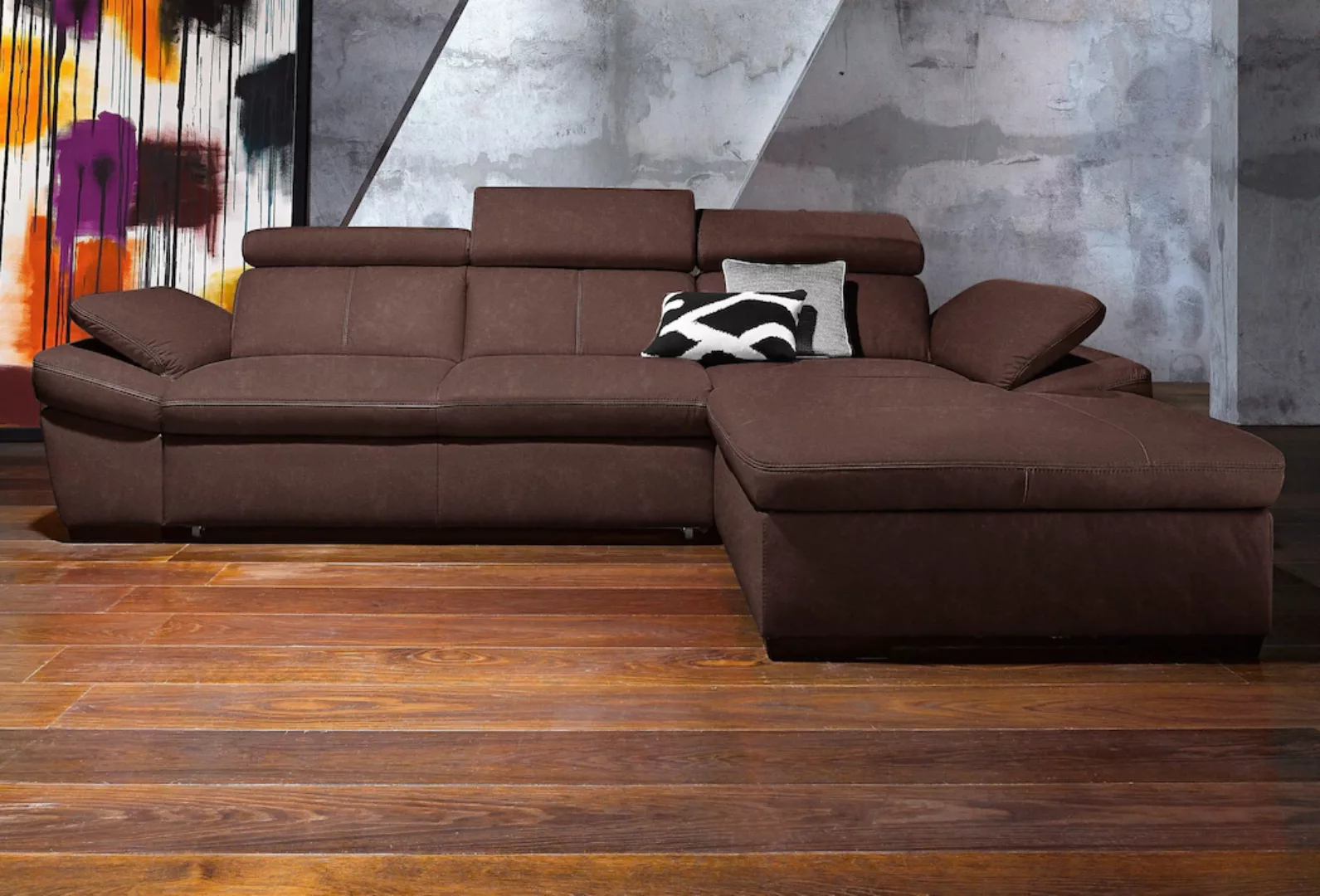 exxpo - sofa fashion Ecksofa "Salerno, L-Form", inkl. Kopf- und Armteilvers günstig online kaufen