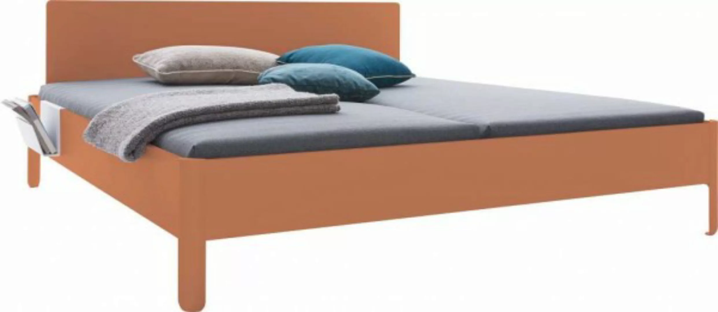 NAIT Doppelbett farbig lackiert Apricotbraun 160 x 210cm Mit Kopfteil günstig online kaufen
