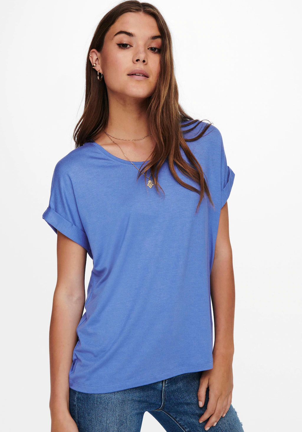 ONLY T-Shirt "ONLMOSTER – Kurzarmshirt mit Aufschlag und klassischem Look", günstig online kaufen