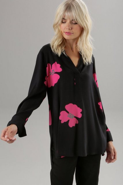 Aniston SELECTED Longbluse, mit Blüten bedruckt - Jedes Teil ein Unikat günstig online kaufen