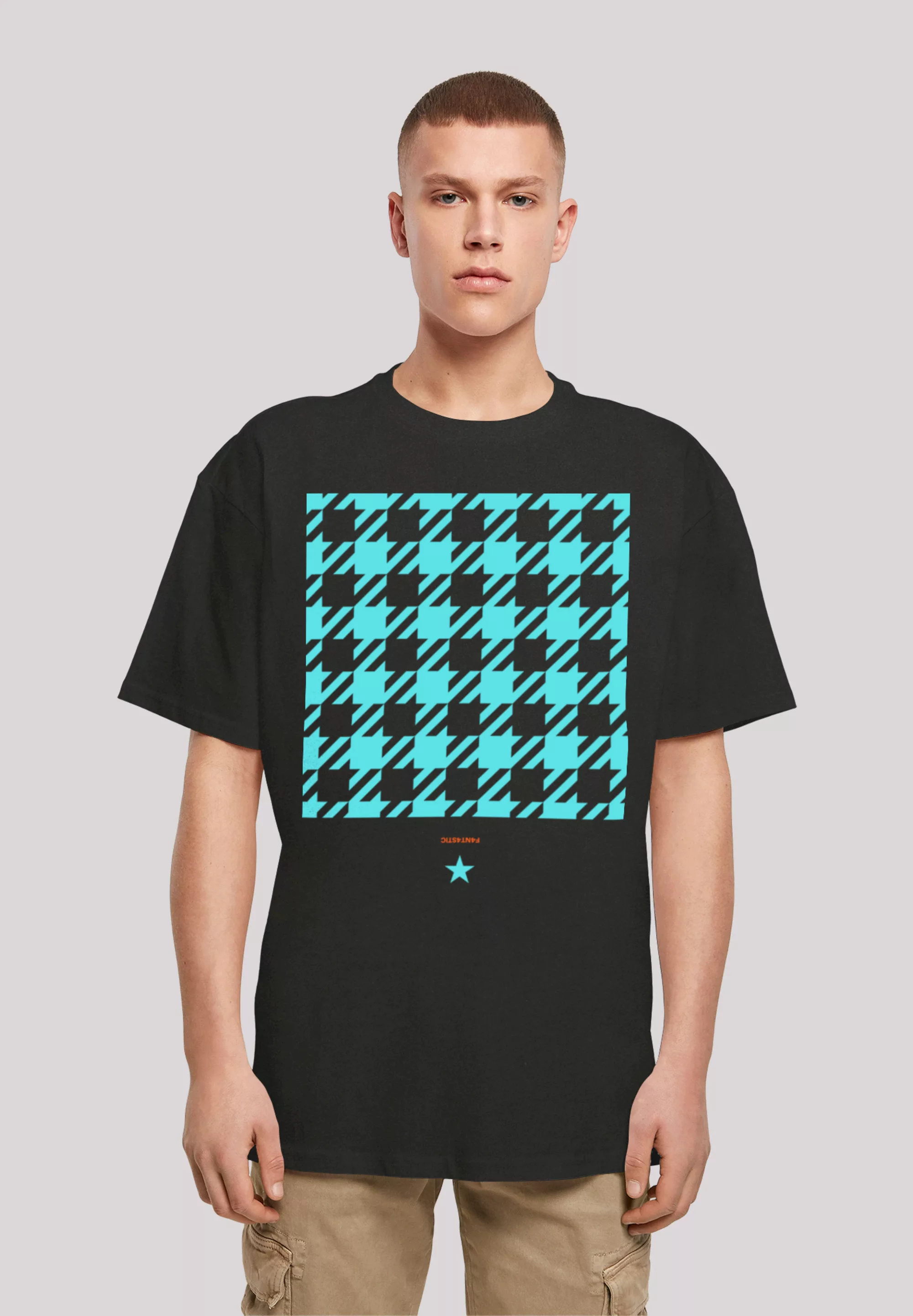 F4NT4STIC T-Shirt "Hahnentritt Karo blau" günstig online kaufen
