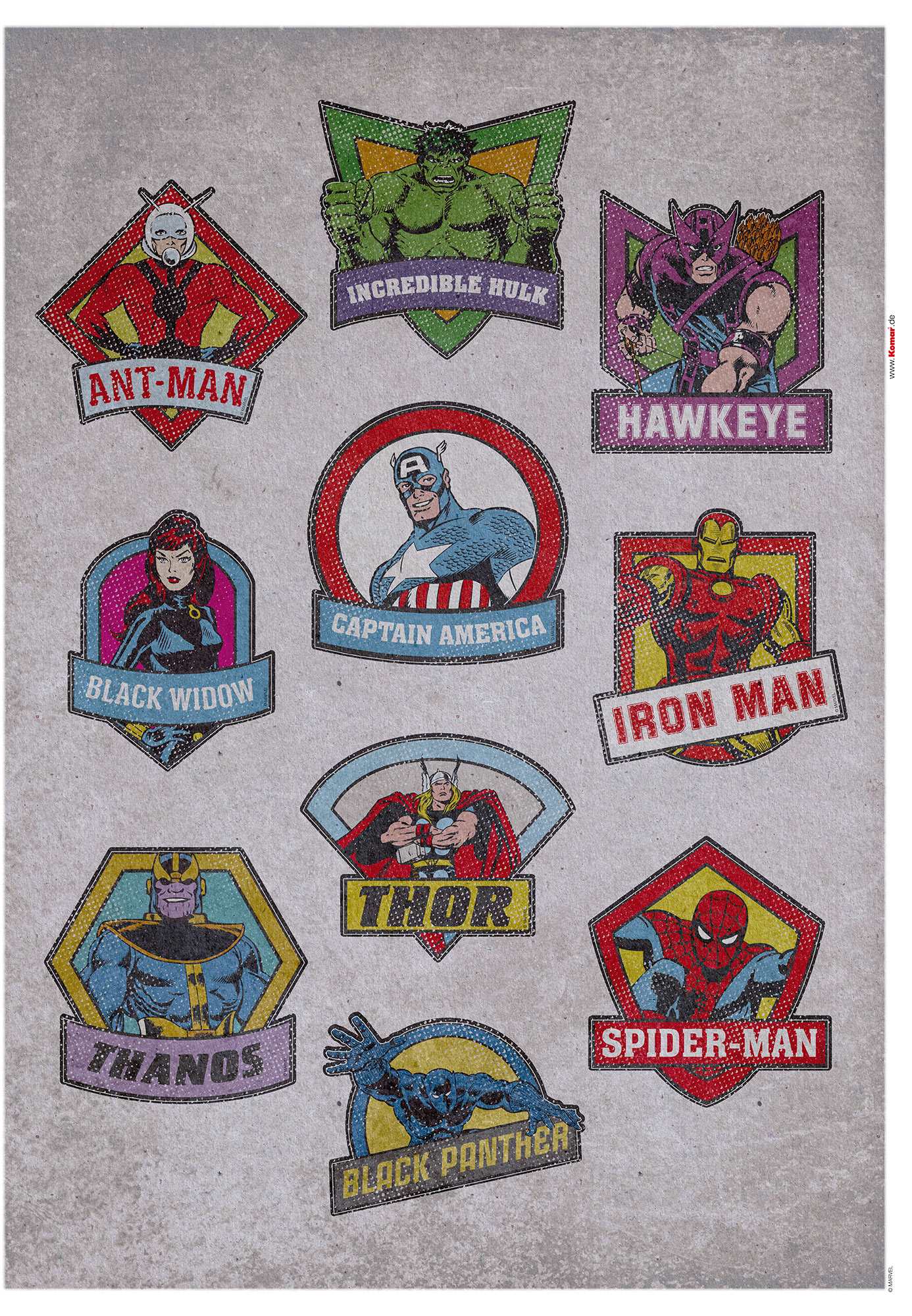 Komar Wandtattoo Avengers Badges  Avengers Badges B/L: ca. 50x70 cm günstig online kaufen