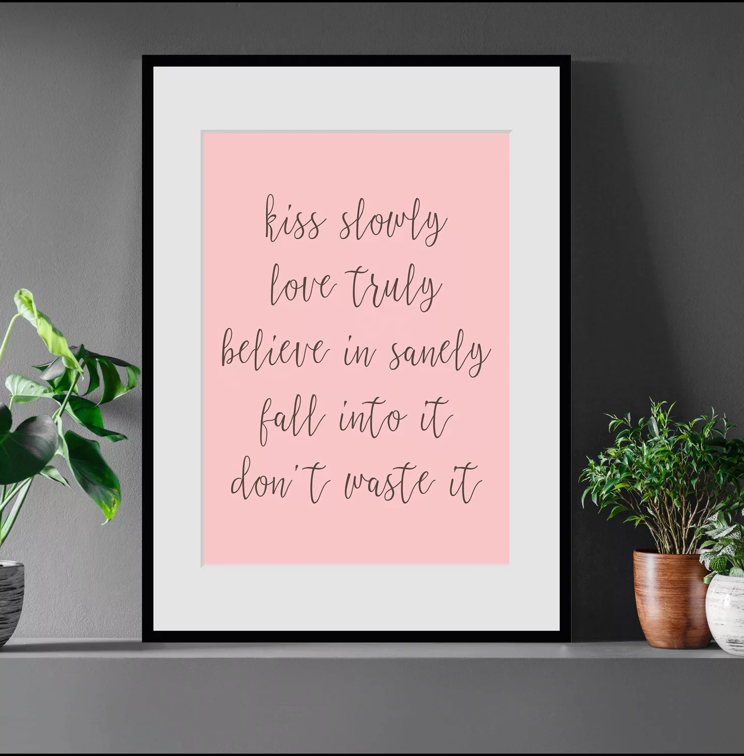 queence Bild "kiss slowly", Sprüche & Texte, Spruch, gerahmt günstig online kaufen