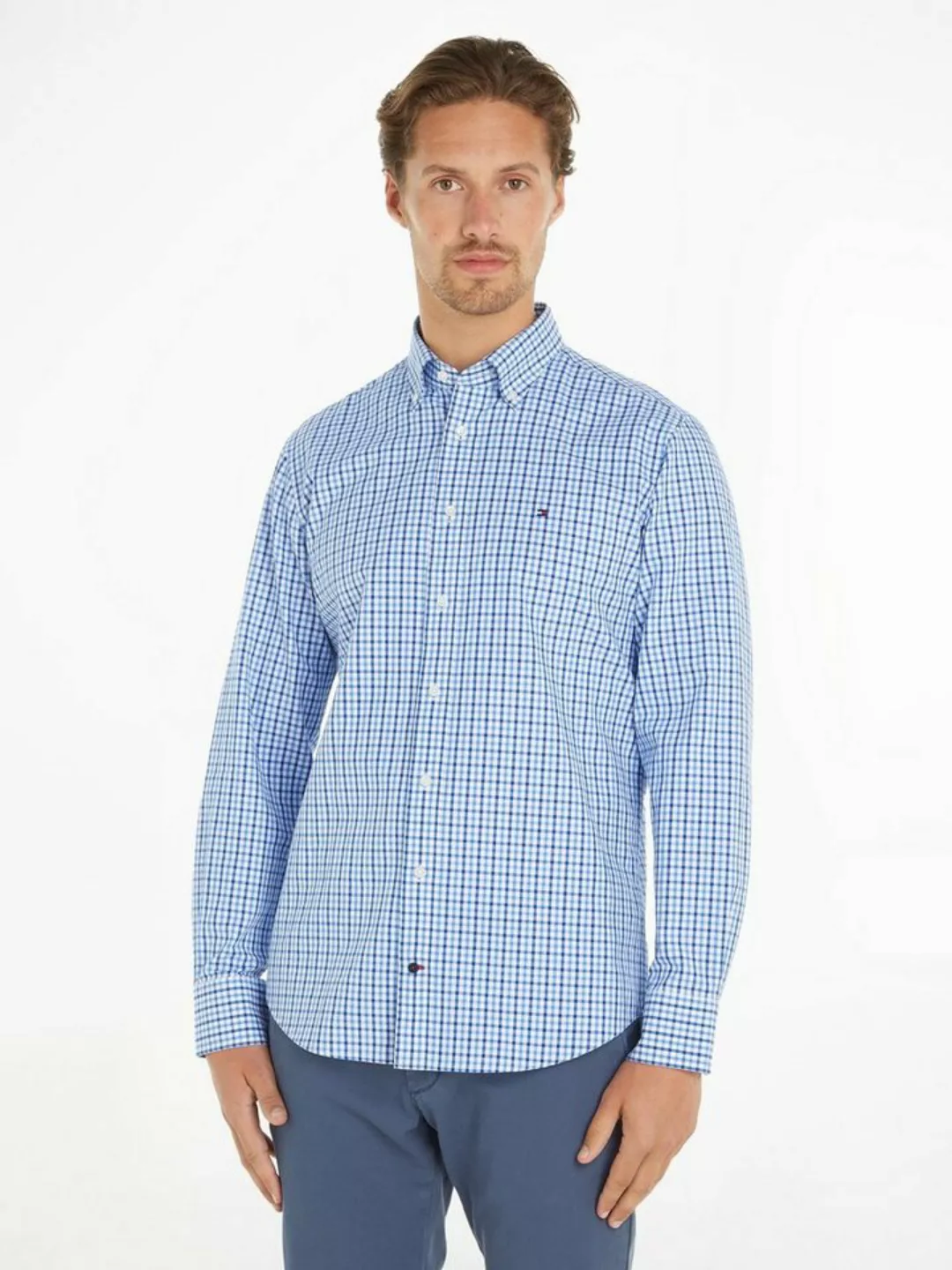 Tommy Hilfiger Langarmhemd CL W-OXFORD CHECK RF SHIRT mit dezenter Labelfla günstig online kaufen