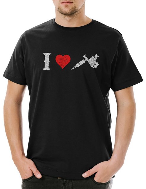 Urban Backwoods Print-Shirt I Love Tattoo Machine Herren T-Shirt Studio Gun günstig online kaufen