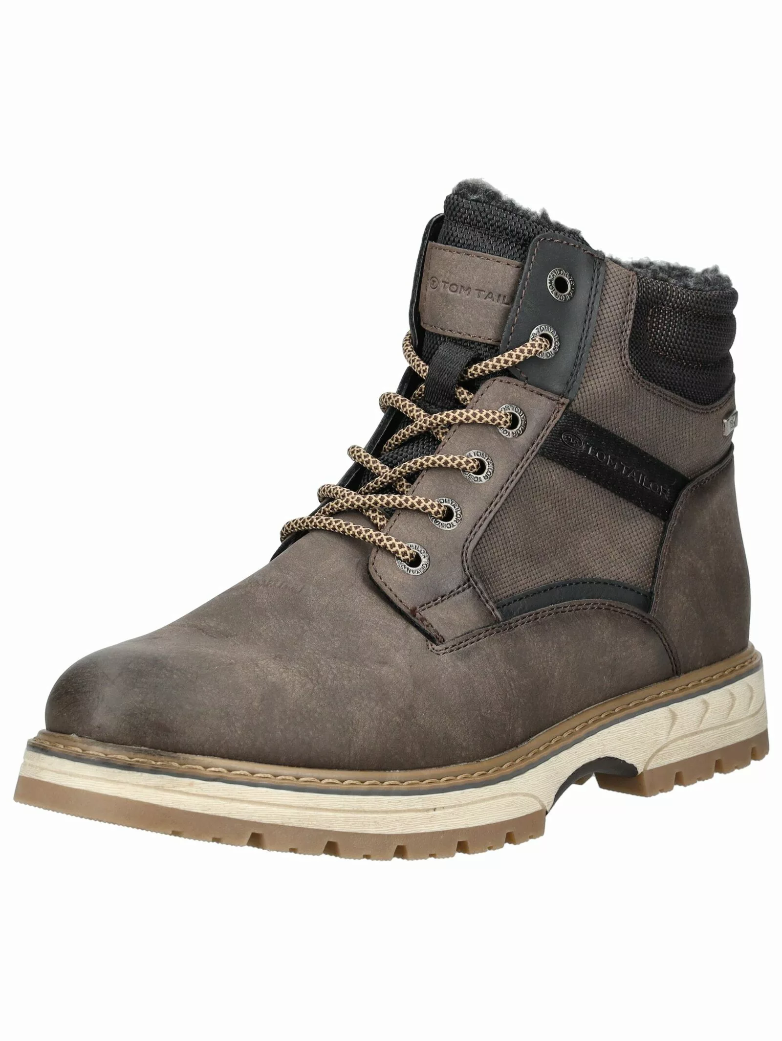 TOM TAILOR Schnürstiefelette "Tom Tailor Stiefelette Lederimitat/Textil" günstig online kaufen