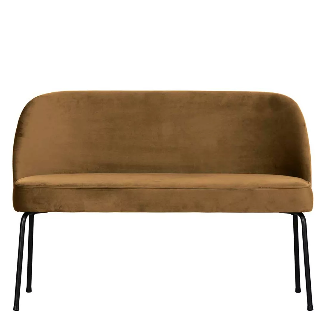 Esstisch Sofa Samt in Honigfarben und Schwarz 120 cm breit günstig online kaufen
