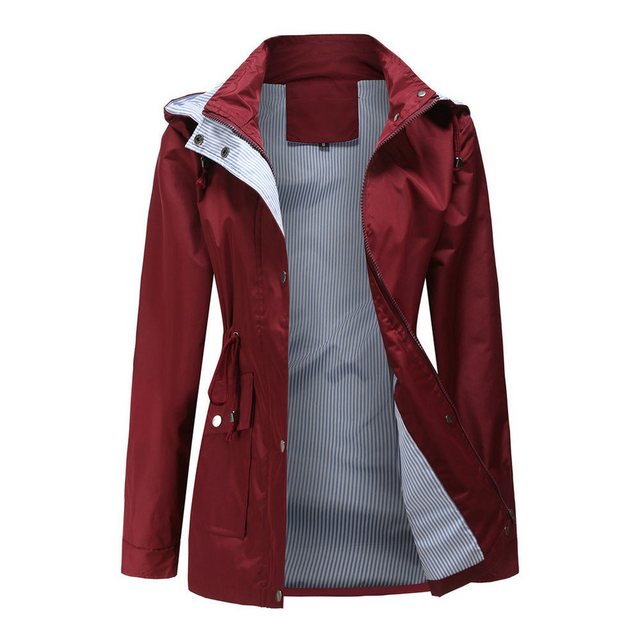 Nebelmeer Funktionsjacke Herbst Winter abnehmbare Kapuze Trenchcoat Damen p günstig online kaufen