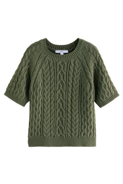 Next Kurzarmpullover Kurzärmeliger Pullover mit Zopfmuster (1-tlg) günstig online kaufen