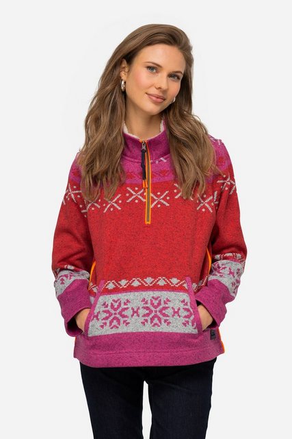 Laurasøn Sweatshirt Norweger-Fleecepullover Troyerkragen Langarm günstig online kaufen