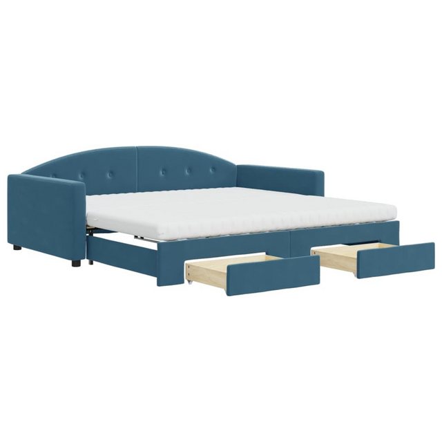 vidaXL Gästebett Gästebett Tagesbett Ausziehbar mit Schubladen Blau 100x200 günstig online kaufen