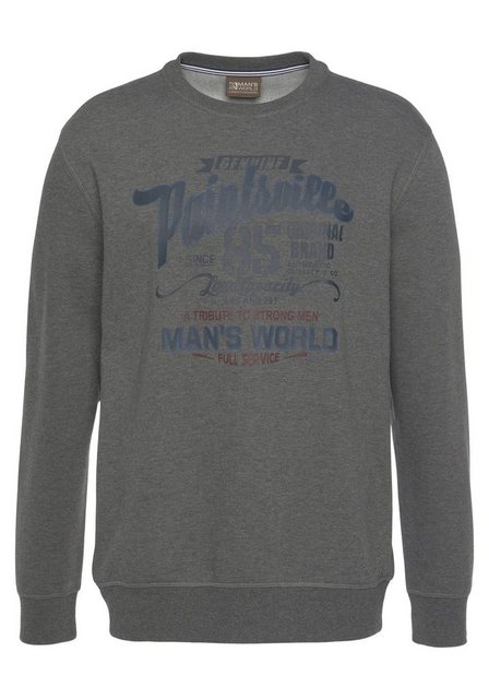 Man's World Sweatshirt Langarm, lässiger Print, Rundhals, aus Baumwollmisch günstig online kaufen