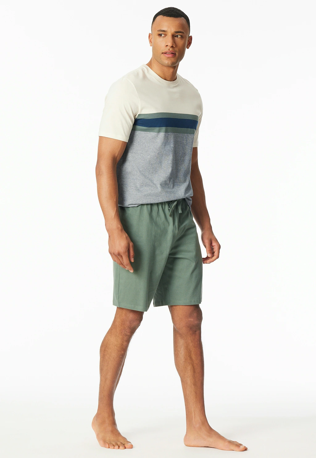 Schiesser Shorty ""Casual Nightwear"", (2 tlg.), Shorts in Uni mit Bindeban günstig online kaufen