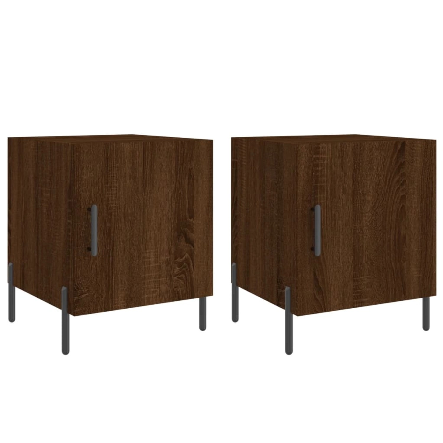 vidaXL Nachttische 2 Stk Braun Eichen-Optik 40x40x50 cm Holzwerkstoff Model günstig online kaufen