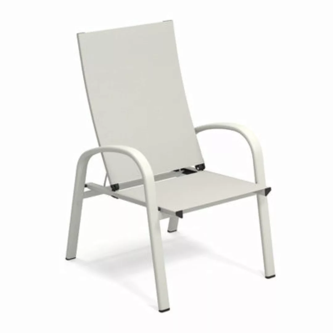 Lounge Sessel Holly textil weiß / Stoff – Schrägstellbar - Emu - Weiß günstig online kaufen