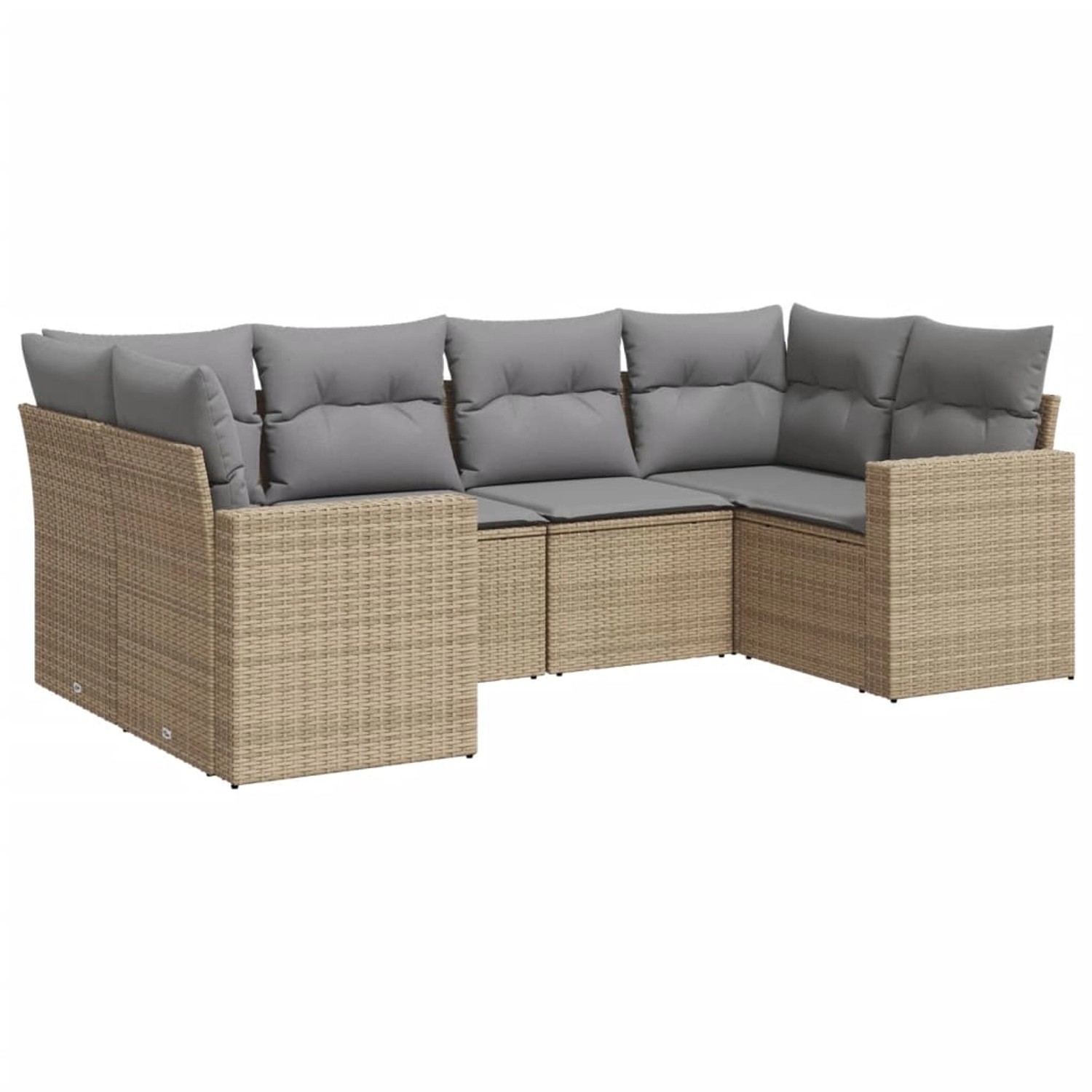 vidaXL 6-tlg Garten-Sofagarnitur mit Kissen Beige Poly Rattan Modell 69 günstig online kaufen