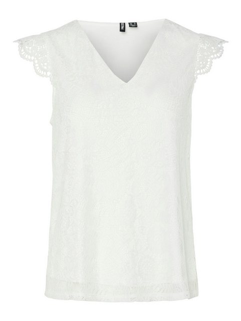 pieces Spitzentop "PCOLLINE SL LACE V-NECK TOP WVN NOOS" günstig online kaufen