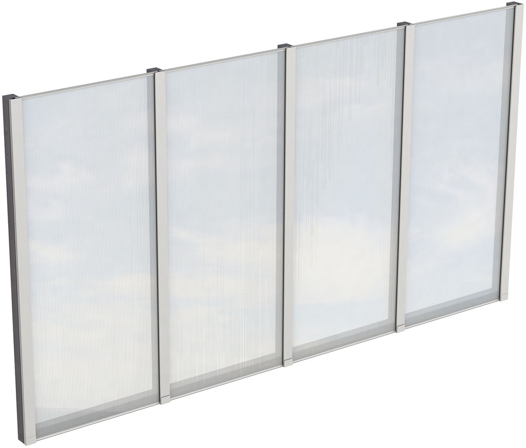 Skan Holz Seitenwand m. Polycarbonatplatten (FS) 355 x 200 cm Fichte Grau günstig online kaufen