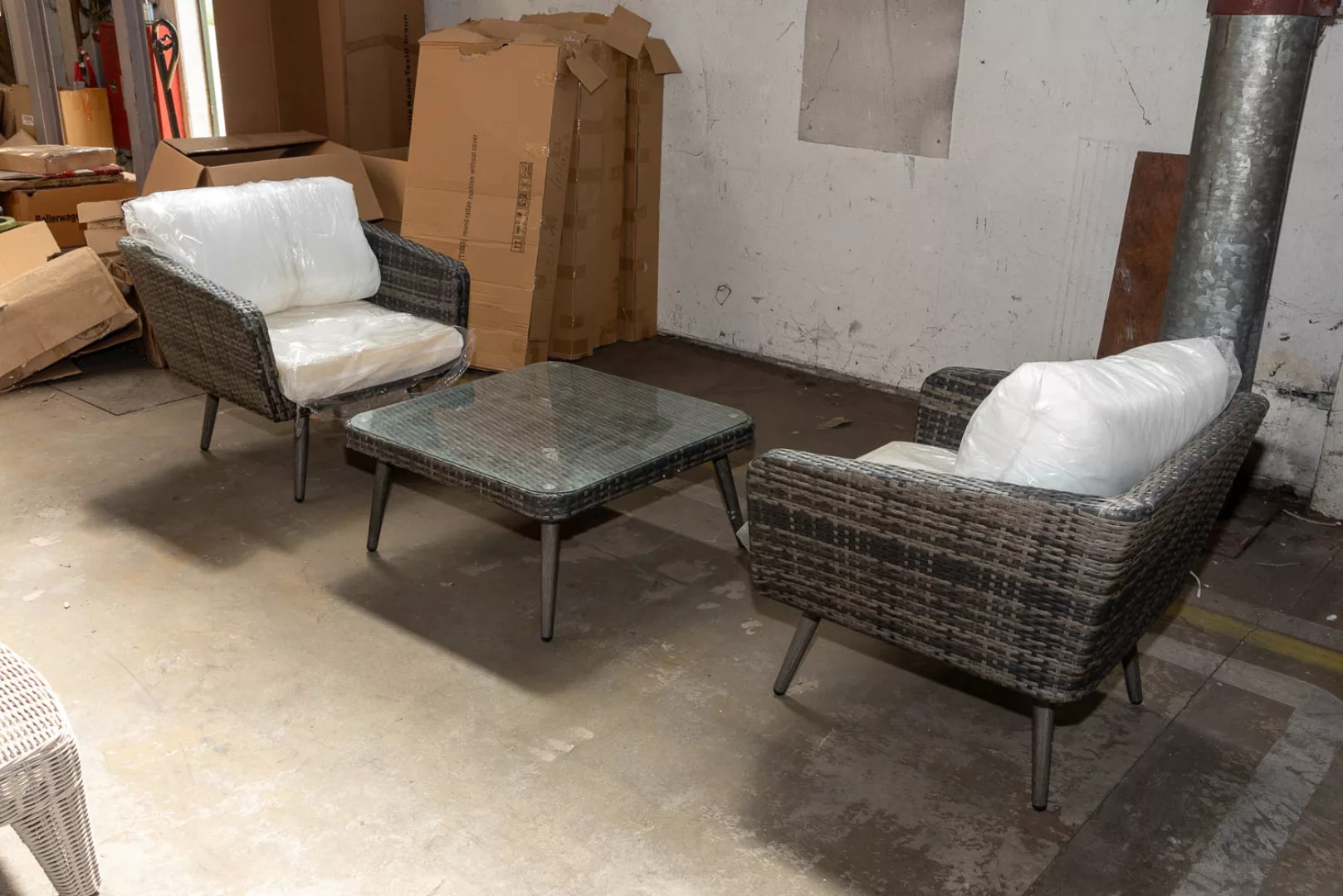 #HBM 2646: 2er Set Sessel mit Tisch Skara-grau-meliert günstig online kaufen