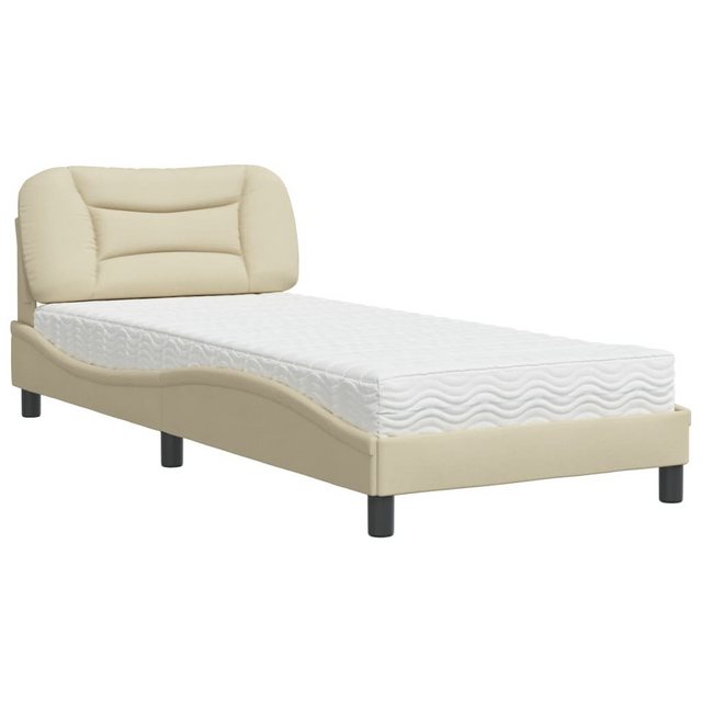 vidaXL Bett Bett mit Matratze Creme 90x200 cm Stoff günstig online kaufen