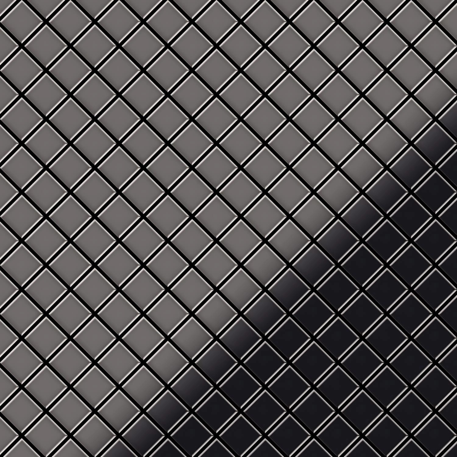 ALLOY Mosaik Fliese Massiv Metall Titan Hochglanz Dunkelgrau 1,6mm Diamond- günstig online kaufen
