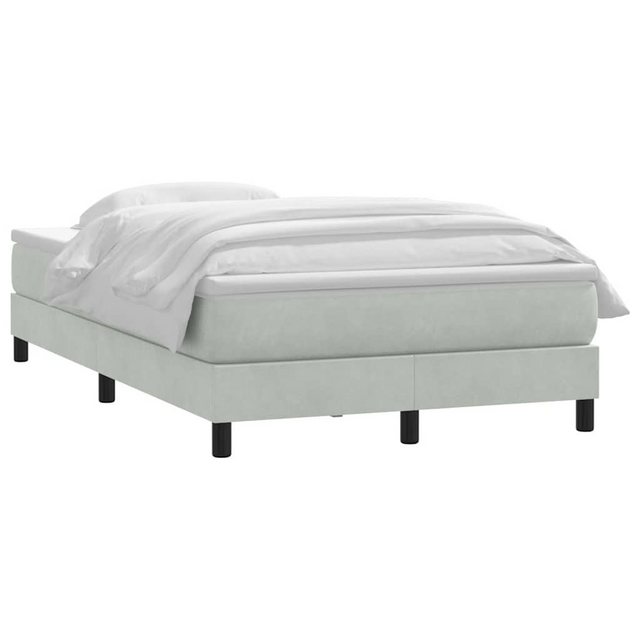 vidaXL Bett Boxspringbett mit Matratze Hellgrau 120x220 cm Samt günstig online kaufen