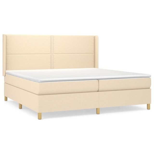 vidaXL Boxspringbett Boxspringbett mit Matratze Creme 200x200 cm Stoff Bett günstig online kaufen