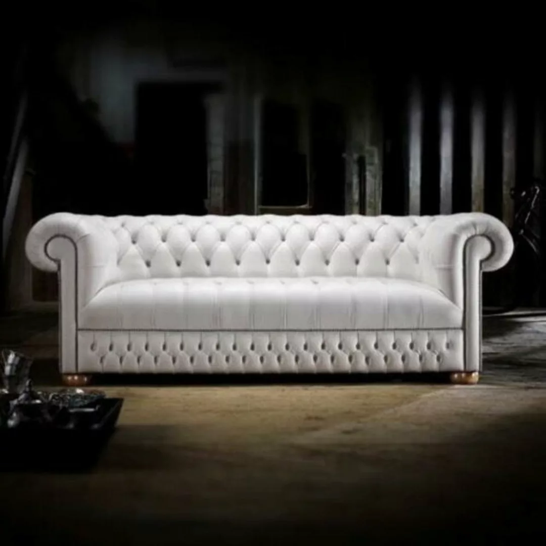 JVmoebel Chesterfield-Sofa Chesterfield Couch Polster Weiße Leder Couchen W günstig online kaufen
