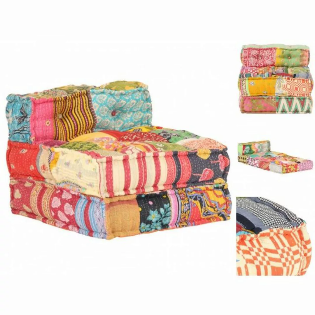 vidaXL Sofa Modularer Pouf Patchwork Stoff günstig online kaufen