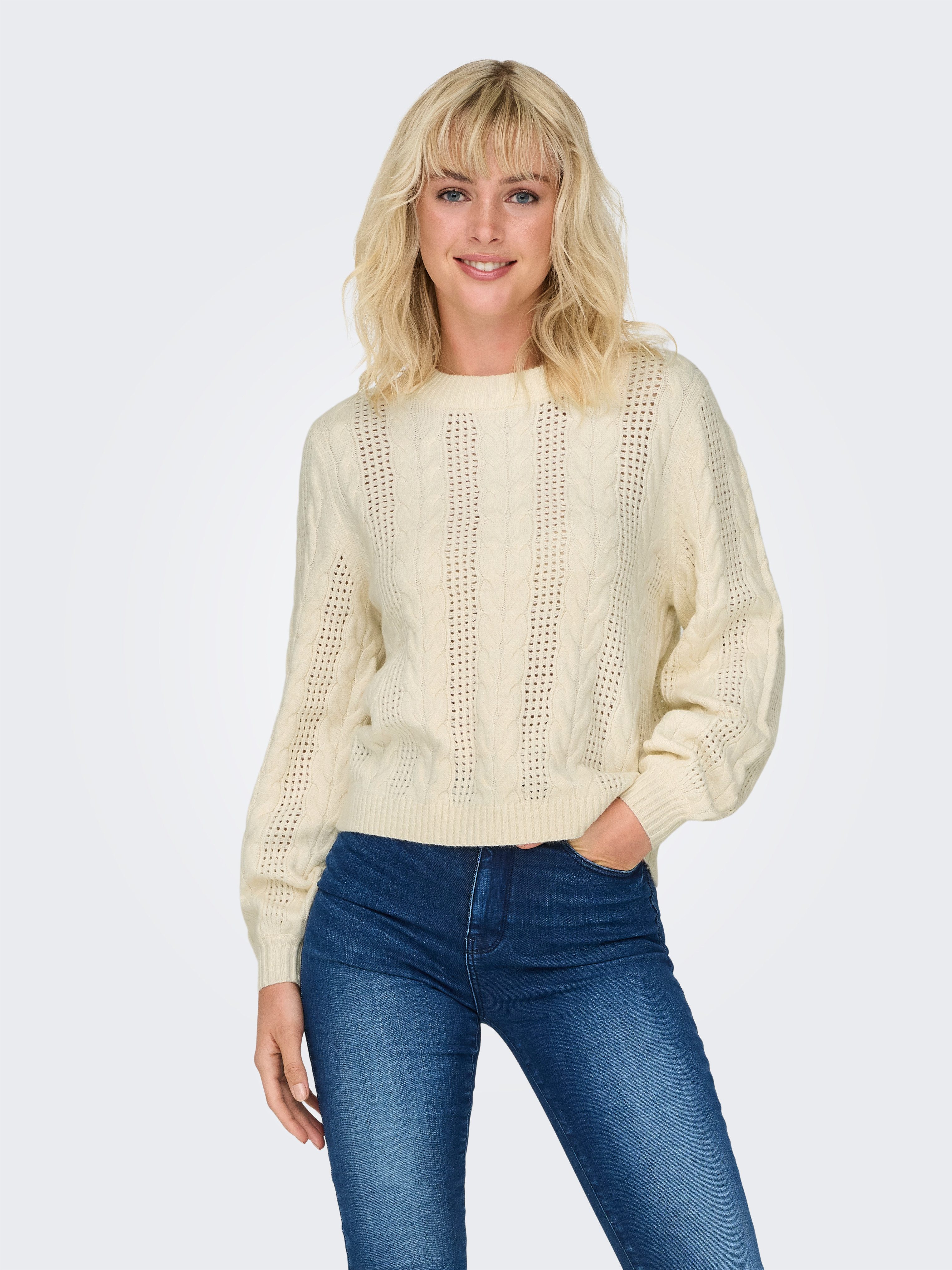 ONLY Rundhalspullover ONLRUBINA LS CABLE O-NECK günstig online kaufen