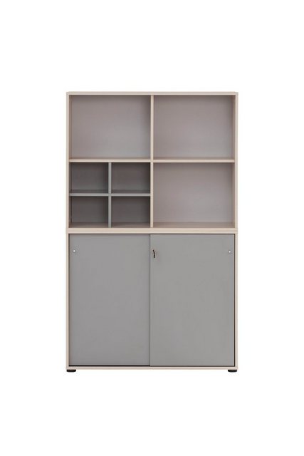 PROREGAL® Aktenschrank Möbelpartner Pigeon Set, Breite 100cm, Eiche/Grau günstig online kaufen