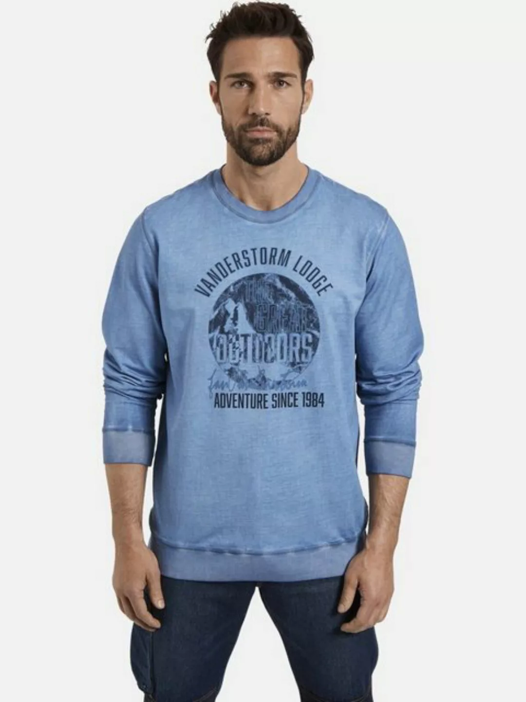 Jan Vanderstorm Sweatshirt NANDRAD in leicht marmorierter Färbung günstig online kaufen