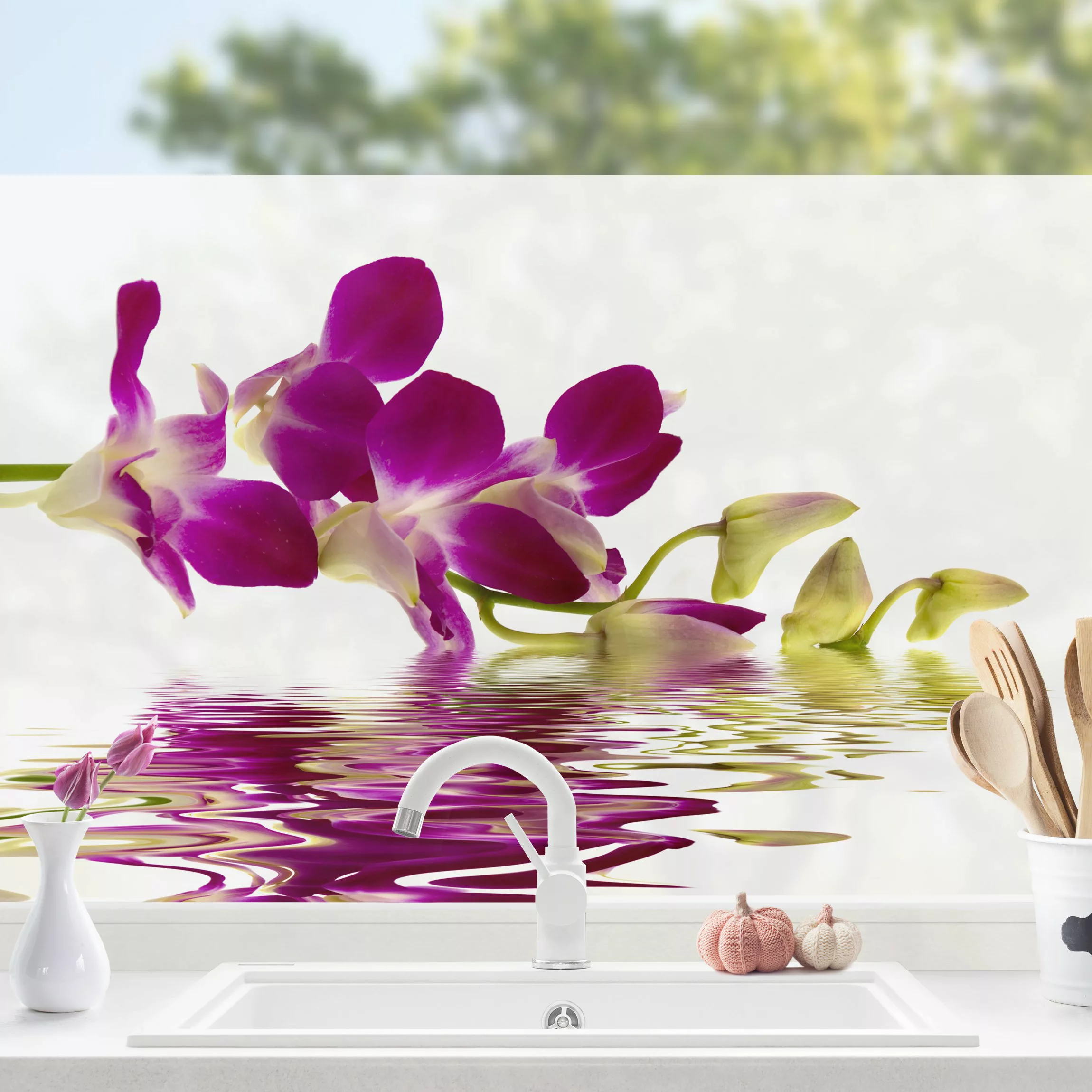 Fensterfolie Pink Orchid Waters günstig online kaufen
